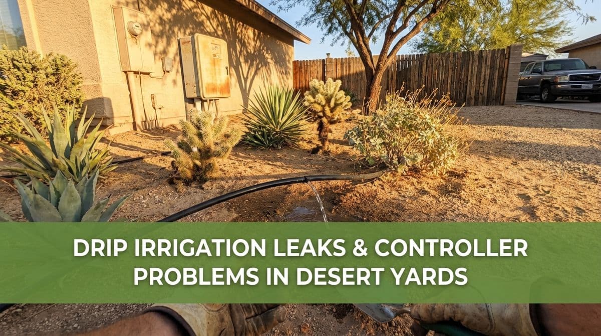 Blog post Drip Irrigation Leaks & Controller Problems in Desert Yards image